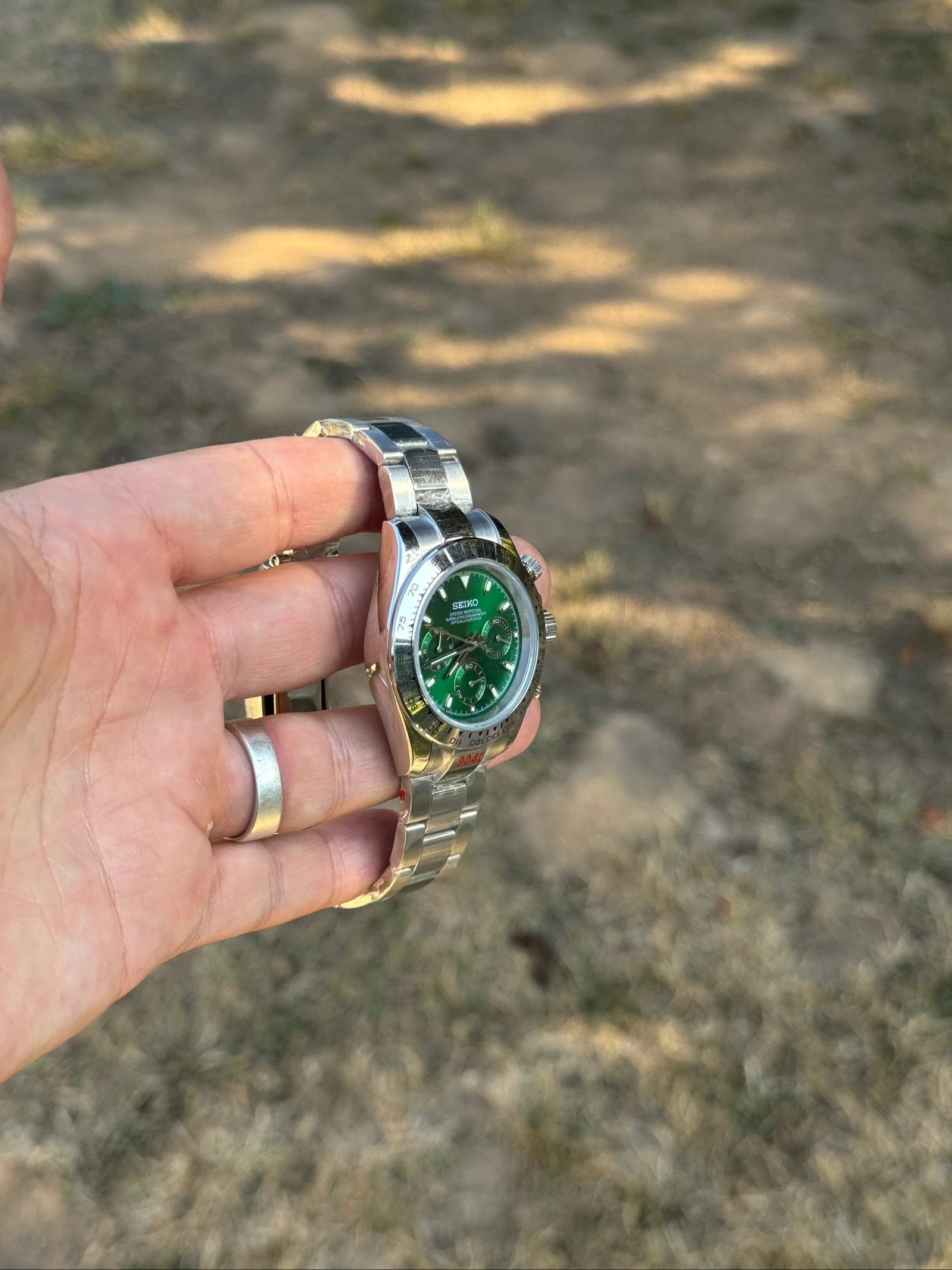 Reloj Cronógrafo Emerald VK63 – Dial Verde Soleado – Meca-Quartz Japonés – Nuevo – photo 6
